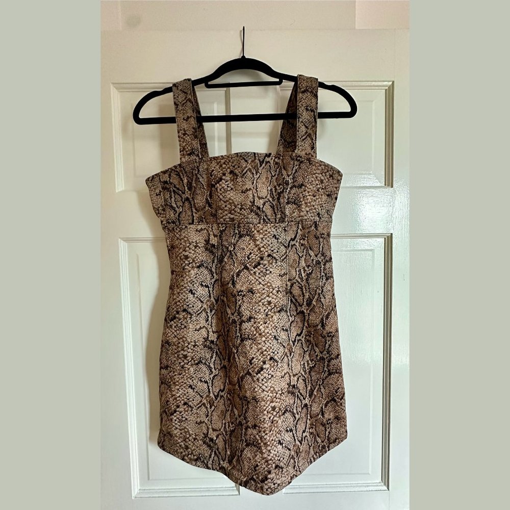 Reformation “Lizzie” Snake Print Denim Dress
